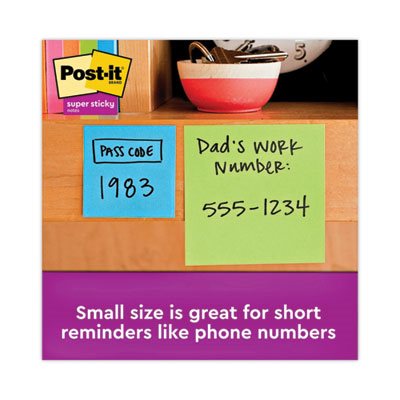 POST-IT NOTES, Pads, Rio de Janeiro Colors, 2" x 2", 90-Sheet, 8 / Pack